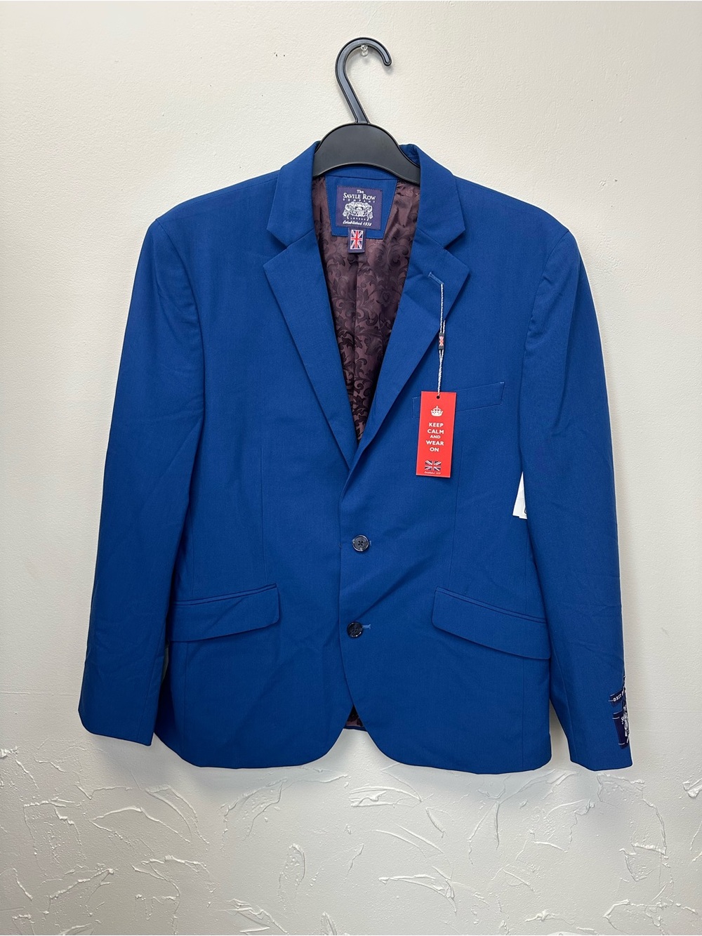 Men's Bold Blue Two-Button Blazer by